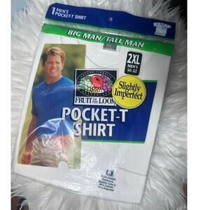 Fruit of the Loom Pocket Vintage Big & Tall XXL Slightly Imperfect Tshirt New